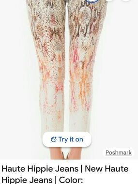 Skinny Women's Jeans with Multi-Color Abstract Snake Print